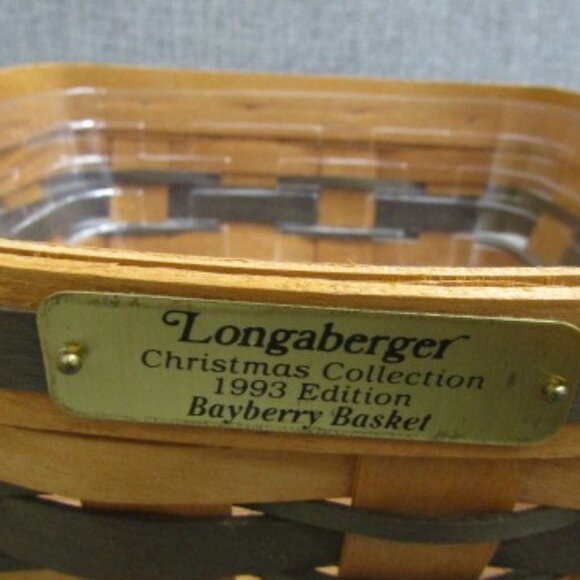 LONGABERGER 1995 CHRISTMAS BASKET WITH LINER, HANDMADE BASKET COLLECTION - Picture 5 of 5